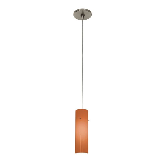 Picture of 35w Zeta GY6.35 Bi-Pin Halogen Dry Location Brushed Steel White Lined Anari Silk Low Voltage Pendant Including Low Profile Mono-Pod (CAN Ø4.5")