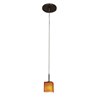 Picture of 35w Omega GY6.35 Bi-Pin Halogen Dry Location Bronze Amber Herme'S Low Voltage Pendant Including Low Profile Mono-Pod (CAN Ø4.5")