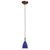 Picture of 40w Delta G9 G9 Halogen Dry Location Bronze Cobalt Line Voltage Pendant With Mania Glass