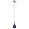 Picture of 40w Delta G9 G9 Halogen Dry Location Brushed Steel Cobalt Line Voltage Pendant With Mania Glass