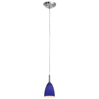 Show details for 40w Delta G9 G9 Halogen Dry Location Brushed Steel Cobalt Line Voltage Pendant With Mania Glass Picture of 40w Delta G9 G9 Halogen Dry Location Brushed Steel Cobalt Line Voltage Pendant With Mania Glass