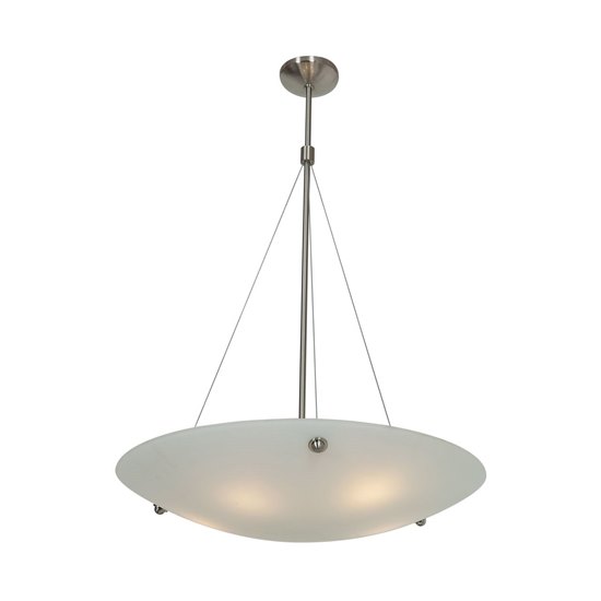 Foto para 78w (3 x 26) Noya GU-24 Spiral Fluorescent Dry Location Brushed Steel White Cable Pendant 32.5"Ø28" (CAN 1.25"Ø5.25")