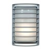 Foto para 60w Bermuda E-26 A-19 Incandescent Satin Ribbed Frosted Marine Grade Wet Location Bulkhead (OA HT 10.5) (CAN 4.6"x4.6"x0.5")