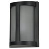 Picture of 9w Pier E-26 LED Black Ribbed Frosted Marine Grade Wet Location Wall Fixture (OA HT 9.84)