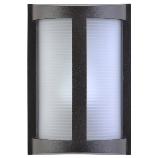 Foto para 9w Pier E-26 LED Bronze Ribbed Frosted Marine Grade Wet Location Wall Fixture (OA HT 9.84)