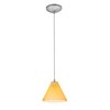 Picture of 11w Martini E-26 A-19 LED Dry Location Brushed Steel Amber Led Cord Glass Pendant (CAN 1.25"Ø5.25")