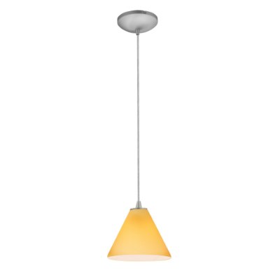 Show details for 11w Martini E-26 A-19 LED Dry Location Brushed Steel White Led Cord Glass Pendant (CAN 1.25"Ø5.25") Picture of 11w Martini E-26 A-19 LED Dry Location Brushed Steel White Led Cord Glass Pendant (CAN 1.25"Ø5.25")