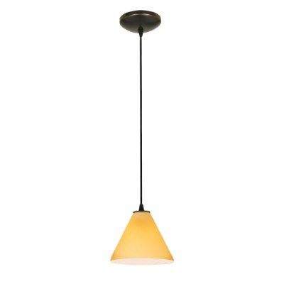 Show details for 11w Martini E-26 A-19 LED Dry Location Oil Rubbed Bronze Amber Led Cord Glass Pendant (CAN 1.25"Ø5.25") Picture of 11w Martini E-26 A-19 LED Dry Location Oil Rubbed Bronze Amber Led Cord Glass Pendant (CAN 1.25"Ø5.25")