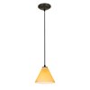 Picture of 11w Martini E-26 A-19 LED Dry Location Oil Rubbed Bronze White Led Cord Glass Pendant (CAN 1.25"Ø5.25")