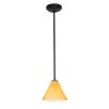 Picture of 11w Martini E-26 A-19 LED Dry Location Oil Rubbed Bronze Amber Led Rod Glass Pendant (CAN 1.25"Ø5.25")