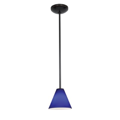 Show details for 11w Martini E-26 A-19 LED Dry Location Oil Rubbed Bronze Cobalt Led Rod Glass Pendant (CAN 1.25"Ø5.25") Picture of 11w Martini E-26 A-19 LED Dry Location Oil Rubbed Bronze Cobalt Led Rod Glass Pendant (CAN 1.25"Ø5.25")