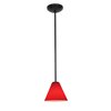 Picture of 11w Martini E-26 A-19 LED Dry Location Oil Rubbed Bronze Red Led Rod Glass Pendant (CAN 1.25"Ø5.25")