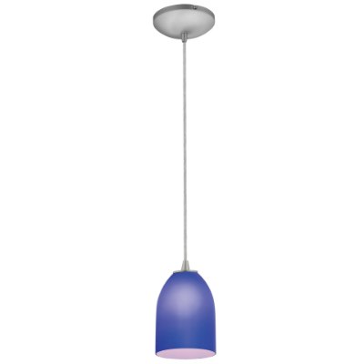 Show details for 12w Bordeaux SSL 90CRI LED Dry Location Brushed Steel Cobalt Cord Glass Pendant (CAN 1.25"Ø5.25") Picture of 12w Bordeaux SSL 90CRI LED Dry Location Brushed Steel Cobalt Cord Glass Pendant (CAN 1.25"Ø5.25")