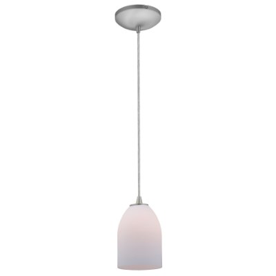 Show details for 12w Bordeaux SSL 90CRI LED Dry Location Brushed Steel Opal Cord Glass Pendant (CAN 1.25"Ø5.25") Picture of 12w Bordeaux SSL 90CRI LED Dry Location Brushed Steel Opal Cord Glass Pendant (CAN 1.25"Ø5.25")