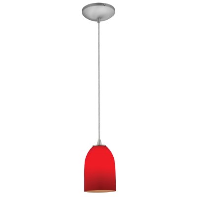 Show details for 12w Bordeaux SSL 90CRI LED Dry Location Brushed Steel Red Cord Glass Pendant (CAN 1.25"Ø5.25") Picture of 12w Bordeaux SSL 90CRI LED Dry Location Brushed Steel Red Cord Glass Pendant (CAN 1.25"Ø5.25")
