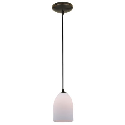 Show details for 12w Bordeaux SSL 90CRI LED Dry Location Oil Rubbed Bronze Opal Cord Glass Pendant (CAN 1.25"Ø5.25") Picture of 12w Bordeaux SSL 90CRI LED Dry Location Oil Rubbed Bronze Opal Cord Glass Pendant (CAN 1.25"Ø5.25")