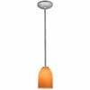 Foto para 12w Bordeaux SSL 90CRI LED Dry Location Brushed Steel Amber Rod Glass Pendant (CAN 1.25"Ø5.25")