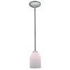 Foto para 12w Bordeaux SSL 90CRI LED Dry Location Brushed Steel Opal Rod Glass Pendant (CAN 1.25"Ø5.25")