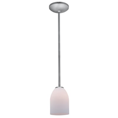 Show details for 12w Bordeaux SSL 90CRI LED Dry Location Brushed Steel Opal Rod Glass Pendant (CAN 1.25"Ø5.25") Picture of 12w Bordeaux SSL 90CRI LED Dry Location Brushed Steel Opal Rod Glass Pendant (CAN 1.25"Ø5.25")