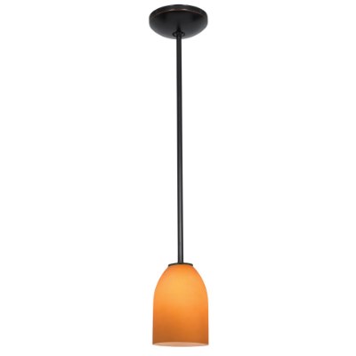 Show details for 12w Bordeaux SSL 90CRI LED Dry Location Oil Rubbed Bronze Wicker Amber Rod Glass Pendant (CAN 1.25"Ø5.25") Picture of 12w Bordeaux SSL 90CRI LED Dry Location Oil Rubbed Bronze Wicker Amber Rod Glass Pendant (CAN 1.25"Ø5.25")