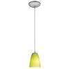 Foto para 12w Flute SSL 90CRI LED Dry Location Brushed Steel LGR Cord Glass Pendant (CAN 1.25"Ø5.25")