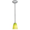 Foto para 12w Flute SSL 90CRI LED Dry Location Brushed Steel LGR Rod Glass Pendant (CAN 1.25"Ø5.25")