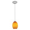 Picture of 12w Brandy FireBird SSL 90CRI LED Dry Location Brushed Steel Amber Firebird Cord Glass Pendant (CAN 1.25"Ø5.25")