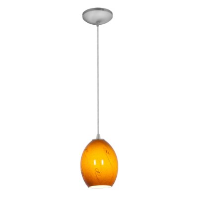 Show details for 12w Brandy FireBird SSL 90CRI LED Dry Location Brushed Steel Amber Sky Cord Glass Pendant (CAN 1.25"Ø5.25") Picture of 12w Brandy FireBird SSL 90CRI LED Dry Location Brushed Steel Amber Sky Cord Glass Pendant (CAN 1.25"Ø5.25")