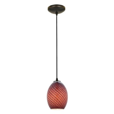 Show details for 12w Brandy FireBird SSL 90CRI LED Dry Location Oil Rubbed Bronze Plum Firebird Cord Glass Pendant (CAN 1.25"Ø5.25") Picture of 12w Brandy FireBird SSL 90CRI LED Dry Location Oil Rubbed Bronze Plum Firebird Cord Glass Pendant (CAN 1.25"Ø5.25")