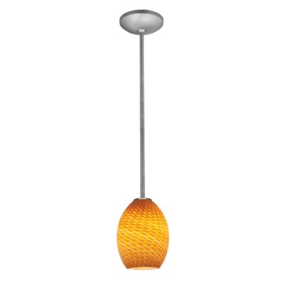 Show details for 12w Brandy FireBird SSL 90CRI LED Dry Location Brushed Steel Amber Firebird Rod Glass Pendant (CAN 1.25"Ø5.25") Picture of 12w Brandy FireBird SSL 90CRI LED Dry Location Brushed Steel Amber Firebird Rod Glass Pendant (CAN 1.25"Ø5.25")