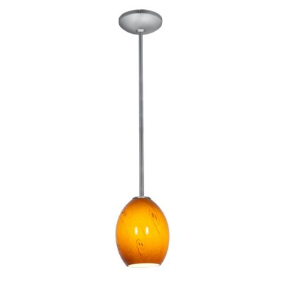 Show details for 12w Brandy FireBird SSL 90CRI LED Dry Location Brushed Steel Amber Sky Rod Glass Pendant (CAN 1.25"Ø5.25") Picture of 12w Brandy FireBird SSL 90CRI LED Dry Location Brushed Steel Amber Sky Rod Glass Pendant (CAN 1.25"Ø5.25")