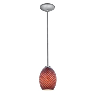 Show details for 12w Brandy FireBird SSL 90CRI LED Dry Location Brushed Steel Plum Firebird Rod Glass Pendant (CAN 1.25"Ø5.25") Picture of 12w Brandy FireBird SSL 90CRI LED Dry Location Brushed Steel Plum Firebird Rod Glass Pendant (CAN 1.25"Ø5.25")