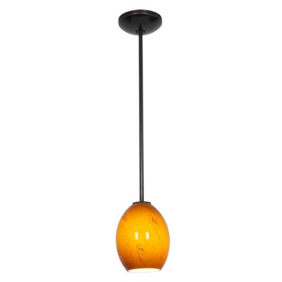 Show details for 12w Brandy FireBird SSL 90CRI LED Dry Location Oil Rubbed Bronze Amber Sky Rod Glass Pendant (CAN 1.25"Ø5.25") Picture of 12w Brandy FireBird SSL 90CRI LED Dry Location Oil Rubbed Bronze Amber Sky Rod Glass Pendant (CAN 1.25"Ø5.25")
