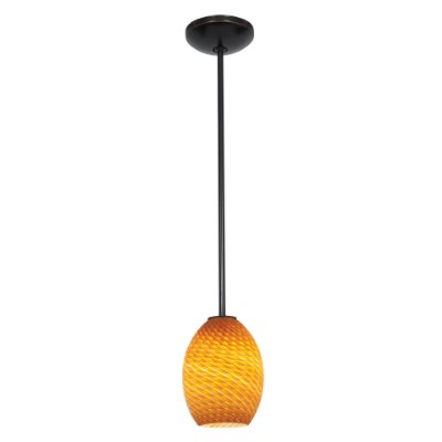 Show details for 12w Brandy FireBird SSL 90CRI LED Dry Location Oil Rubbed Bronze White Firebird Rod Glass Pendant (CAN 1.25"Ø5.25") Picture of 12w Brandy FireBird SSL 90CRI LED Dry Location Oil Rubbed Bronze White Firebird Rod Glass Pendant (CAN 1.25"Ø5.25")