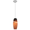 Foto para 12w Cabernet SSL 90CRI LED Dry Location Brushed Steel Amber Slate Cord Glass Pendant (CAN 1.25"Ø5.25")