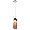 Foto para 12w Cabernet SSL 90CRI LED Dry Location Brushed Steel Brown Slate Cord Glass Pendant (CAN 1.25"Ø5.25")