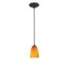 Picture of 11w Sherry E-26 A-19 LED Dry Location Oil Rubbed Bronze Amber Cord Glass Pendant (CAN 1.25"Ø5.25")