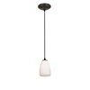 Picture of 11w Sherry E-26 A-19 LED Dry Location Oil Rubbed Bronze Opal Cord Glass Pendant (CAN 1.25"Ø5.25")