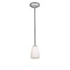 Picture of 11w Sherry E-26 A-19 LED Dry Location Brushed Steel Opal Rod Glass Pendant (CAN 1.25"Ø5.25")