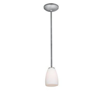 Show details for 11w Sherry E-26 A-19 LED Dry Location Brushed Steel Opal Rod Glass Pendant (CAN 1.25"Ø5.25") Picture of 11w Sherry E-26 A-19 LED Dry Location Brushed Steel Opal Rod Glass Pendant (CAN 1.25"Ø5.25")