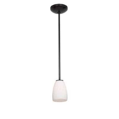Show details for 11w Sherry E-26 A-19 LED Dry Location Oil Rubbed Bronze Opal Rod Glass Pendant (CAN 1.25"Ø5.25") Picture of 11w Sherry E-26 A-19 LED Dry Location Oil Rubbed Bronze Opal Rod Glass Pendant (CAN 1.25"Ø5.25")