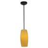 Foto para 12w Cognac SSL 90CRI LED Dry Location Oil Rubbed Bronze Amber Rod Glass Pendant (CAN 1.25"Ø5.25")