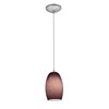 Foto para 11w Chianti E-26 A-19 LED Dry Location Brushed Steel Purple Cloud Cord Glass Pendant (CAN 1.25"Ø5.25")