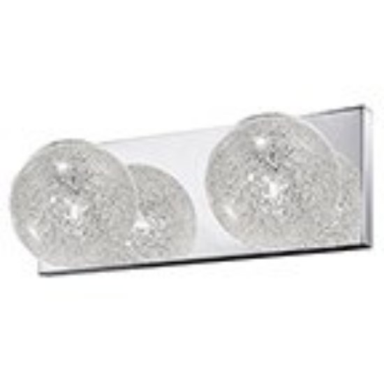 Picture of 96w Opulence G9 G9 Halogen Damp Location MSS Clear 2-Lt Glitter Glass Vanity (OA HT 4.3)