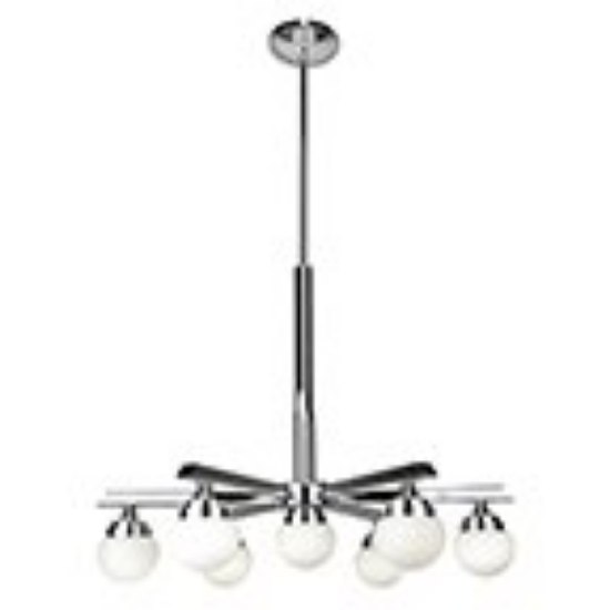 Picture of 28w (7 x 4) Classic SSL 90CRI LED Dry Location Chrome Opal 7-Light Dimmable Led Chandelier (CAN 1.5"Ø5.3")