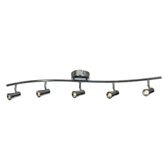 Foto para 20w (5 x 4) Sleek SSL 90Plus CRI Dry Location Brushed Steel 5-Light Dimmable Led Spotlight Semi-Flush (OA HT 7) (CAN 1.75"Ø5")