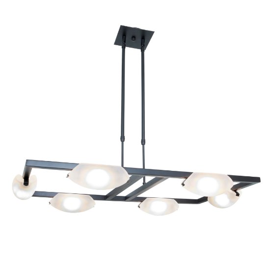 Picture of 48w (6 x 8) Nido SSL 90CRI LED Dry Location Oil Rubbed Bronze Frosted Adjustable Chandelier (CAN 5.5"x5.5"x0.5")