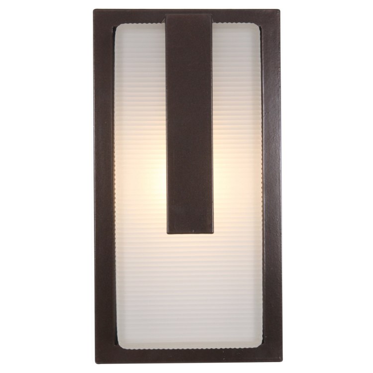 Foto para 36w (2 x 18) Neptune GU-24 Spiral Fluorescent Bronze Ribbed Frosted Marine Grade Wet Location Wall Fixture 7"x13" (OA HT 13) (CAN 7"x4.6")