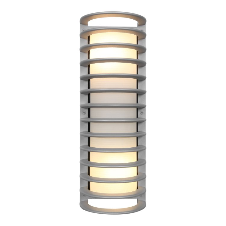 Foto para 9w (2 x 4.5) 1600lm 30k Bermuda E-26 Replaceable LED Satin Ribbed Frosted Marine Grade Wet Location LED Bulkhead (CAN 7"x4.5"x0.5")