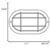 Foto para 9w 800lm 30k Nauticus E-26 Replaceable LED Black Frosted Wet Location LED Bulkhead 11"x6.5" (CAN 10.6"x6.5"x1")